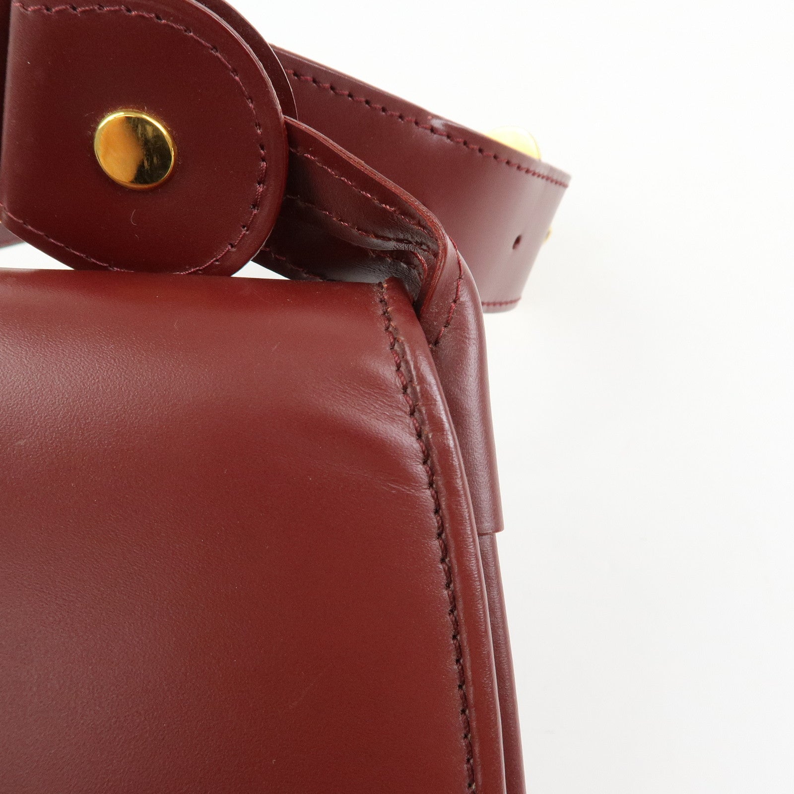 Cartier Must de Cartier Leather Shoulder Bag Bordeaux