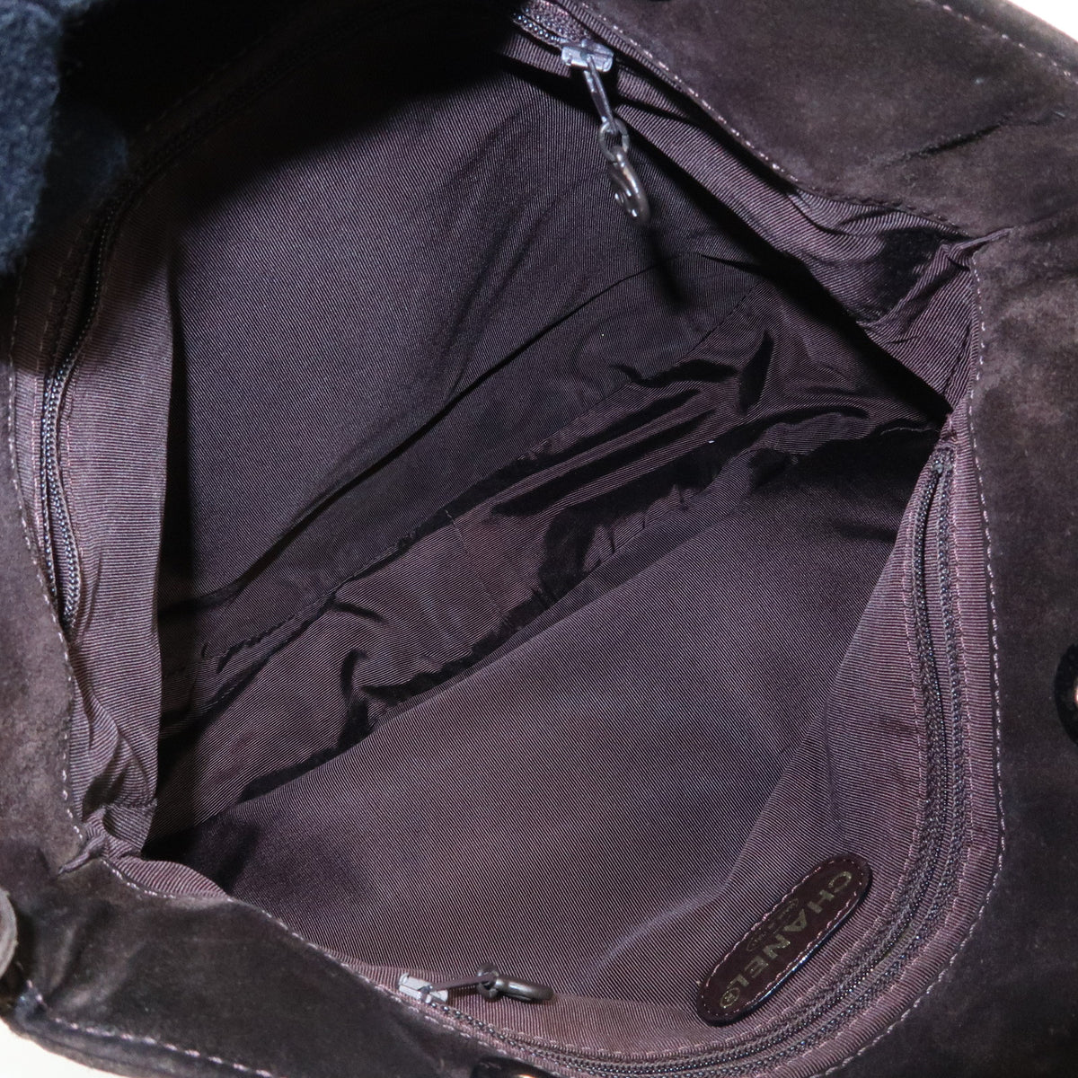 CHANEL COCO Mark Suede Plastic Chain Shoulder Bag Crossbody Bag Brown
