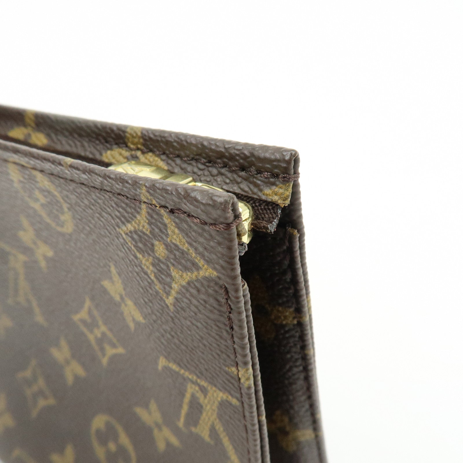 Louis Vuitton Monogram Poche Toilette 19 Clutch Bag Pouch Brown M47544