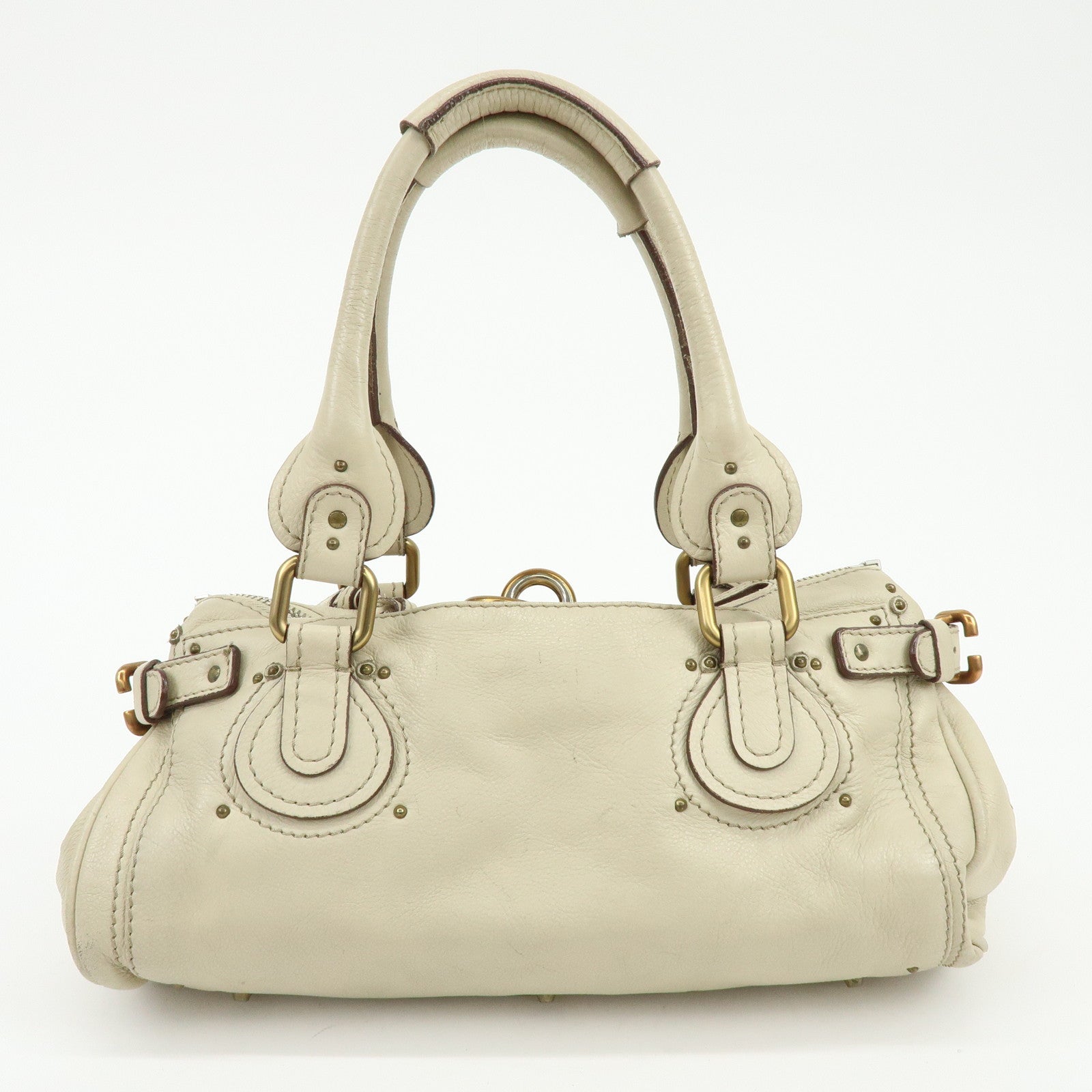 Chloe Paddington Leather Shoulder Bag Hand Bag Ivory