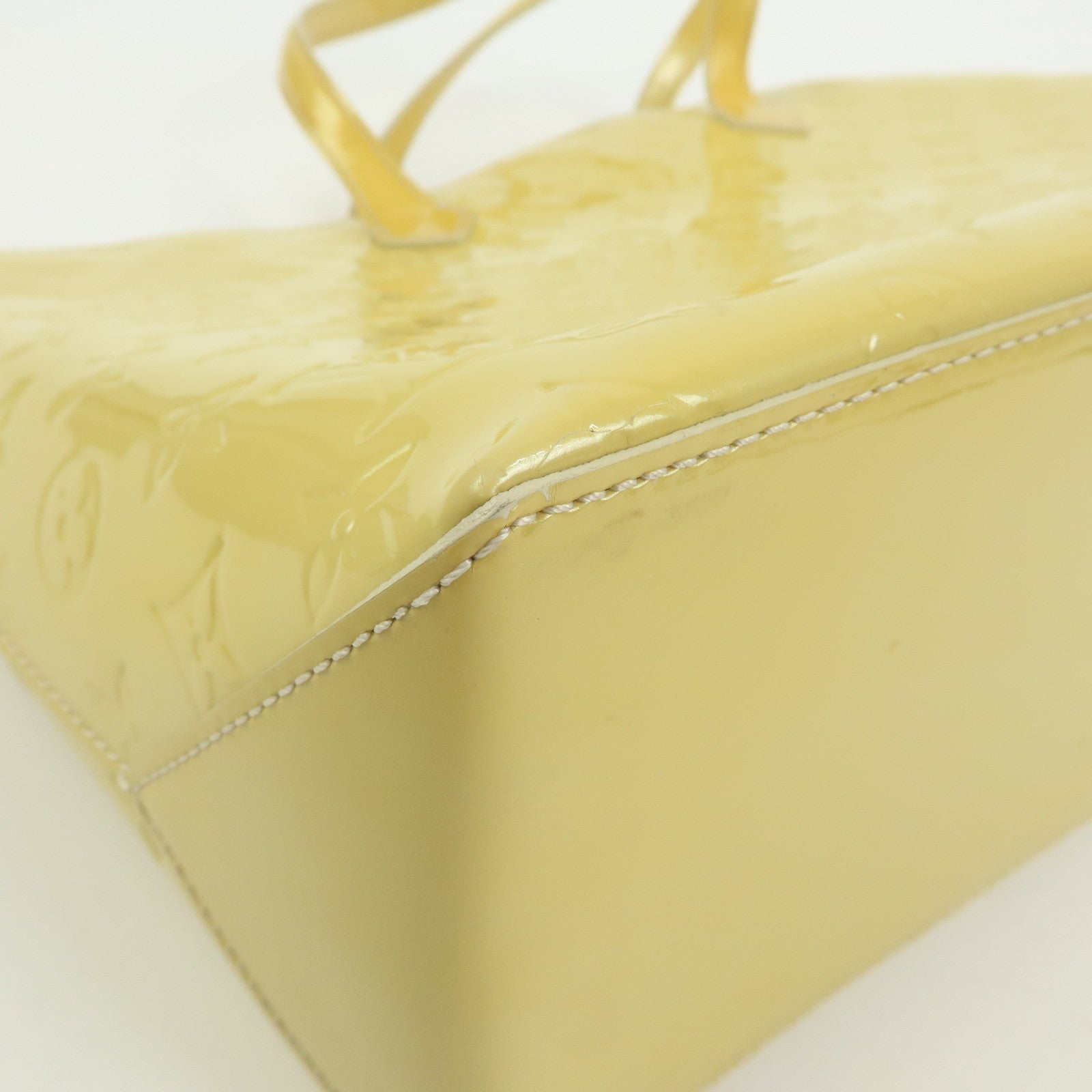 Louis Vuitton Monogram Vernis Wilshire MM Tote Bag Blanc Corail M91441