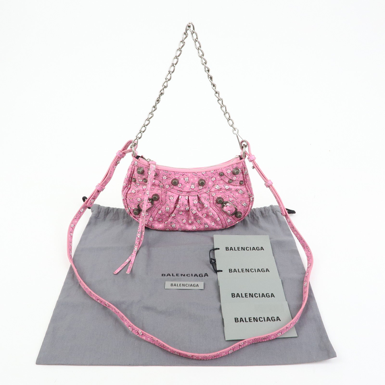 BALENCIAGA Le Cagole Mini Rabbit Pattern Leather Shoulder Bag 695814