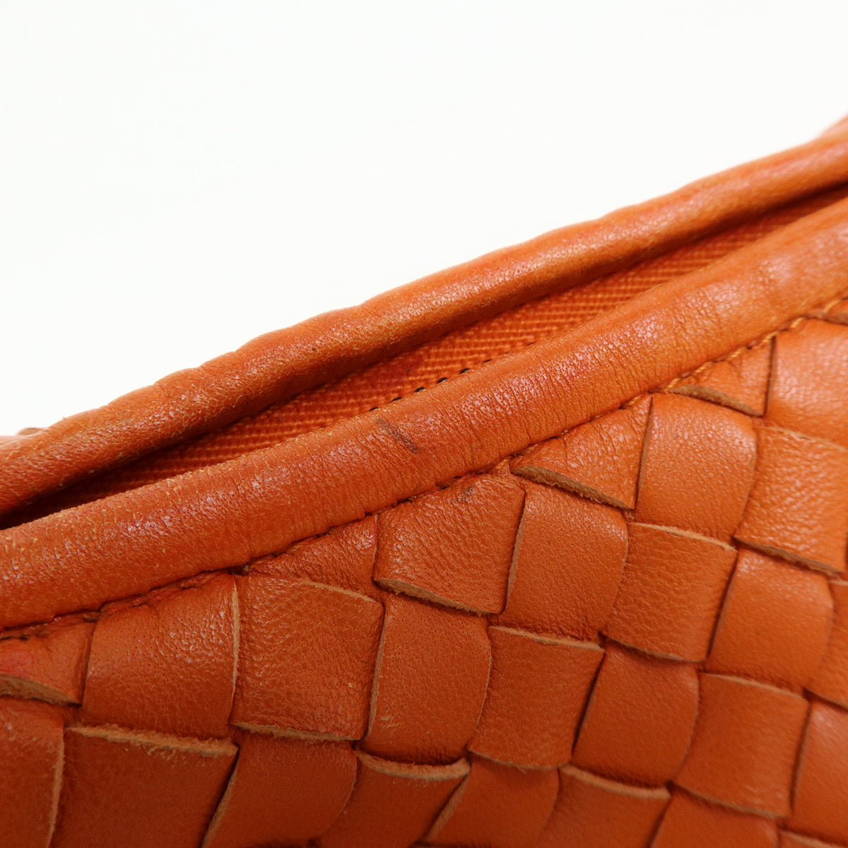 BOTTEGA VENETA Hobo Intrecciato Leather Shoulder Bag Orange 115653