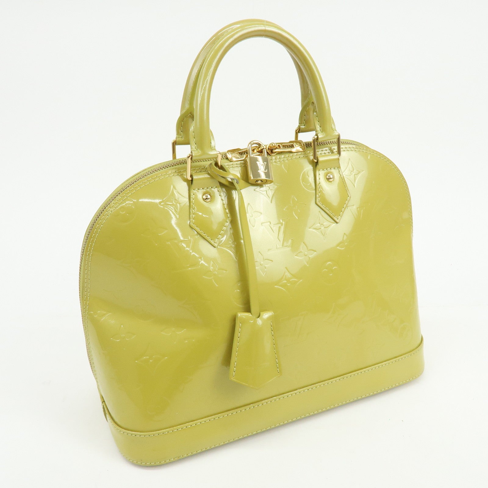 Louis Vuitton Monogram Vernis Alma PM Hand Bag Vert Impression M91615