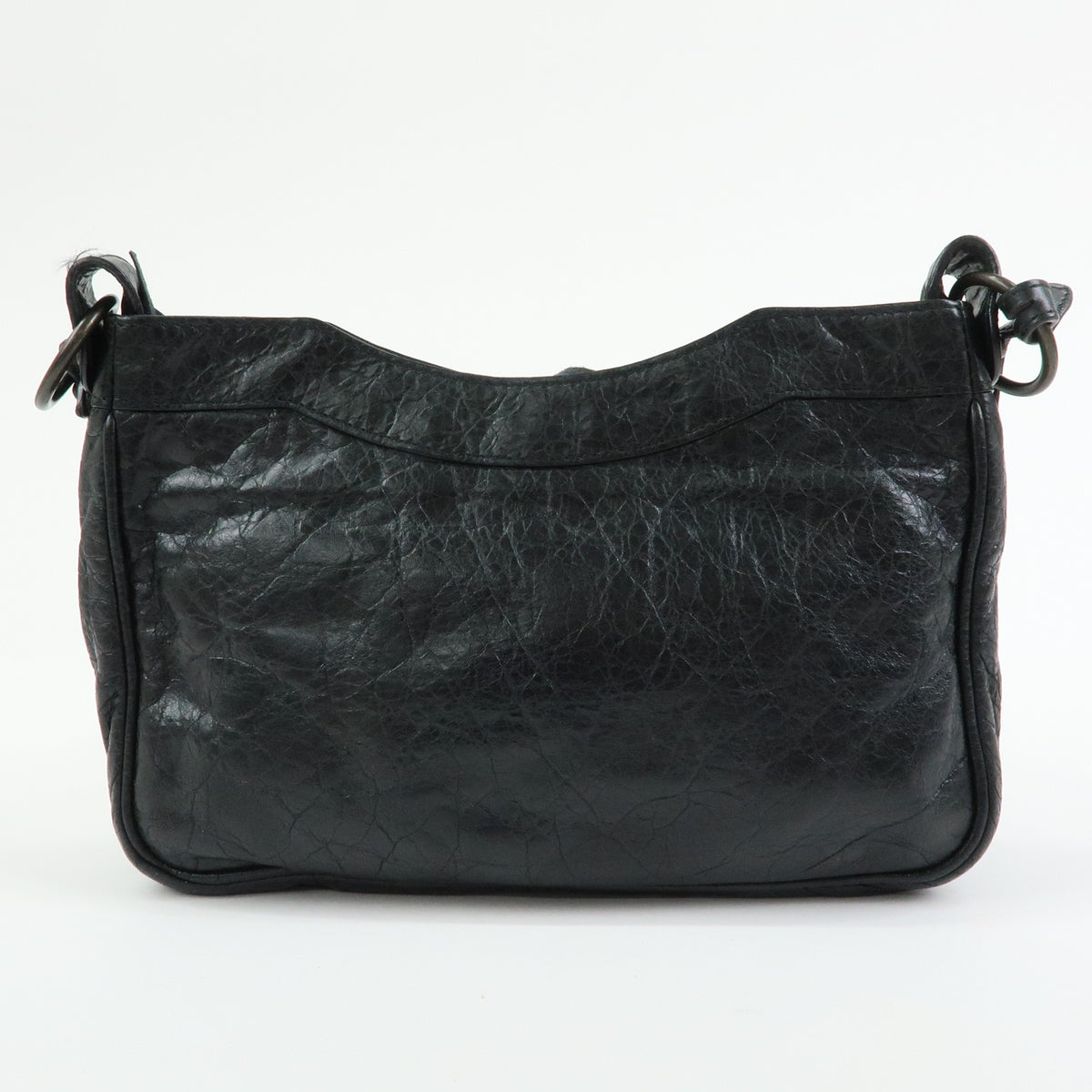 BALENCIAGA  Classic The Hip Leather Shoulder Crossbody Bag Black242803