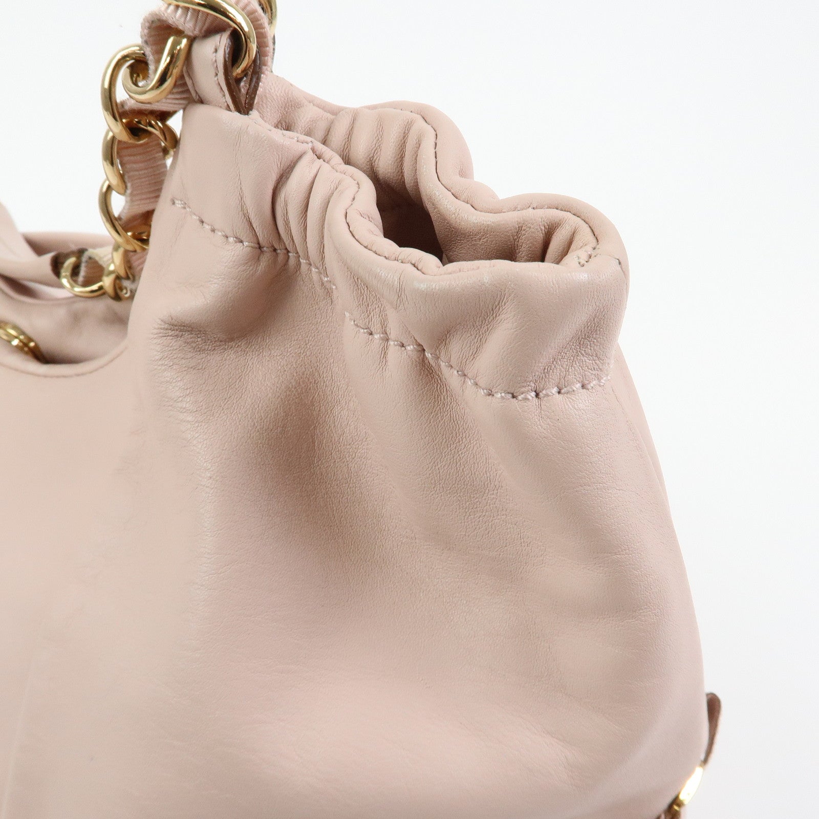 Ferragamo Vara Ribbon Leather Chain Shoulder Bag  Pink