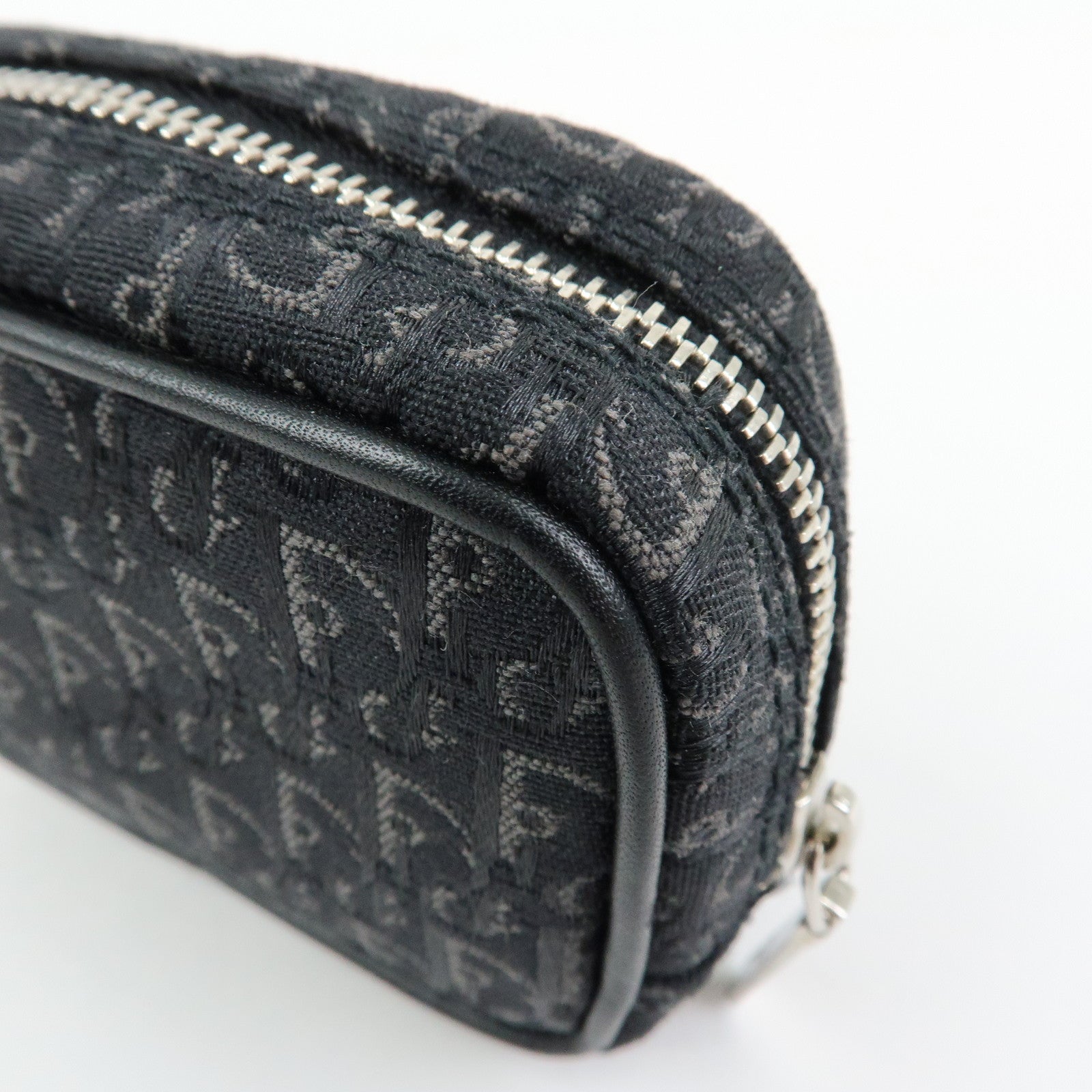 Christian Dior Trotter Oblique Jacquard Leather Tiny Pouch Black