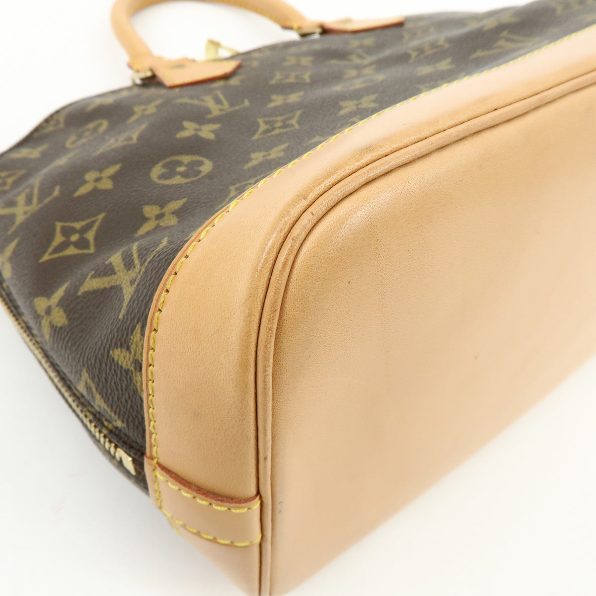 Louis Vuitton Monogram Alma PM Canvas Leather Hand Bag Brown M51130