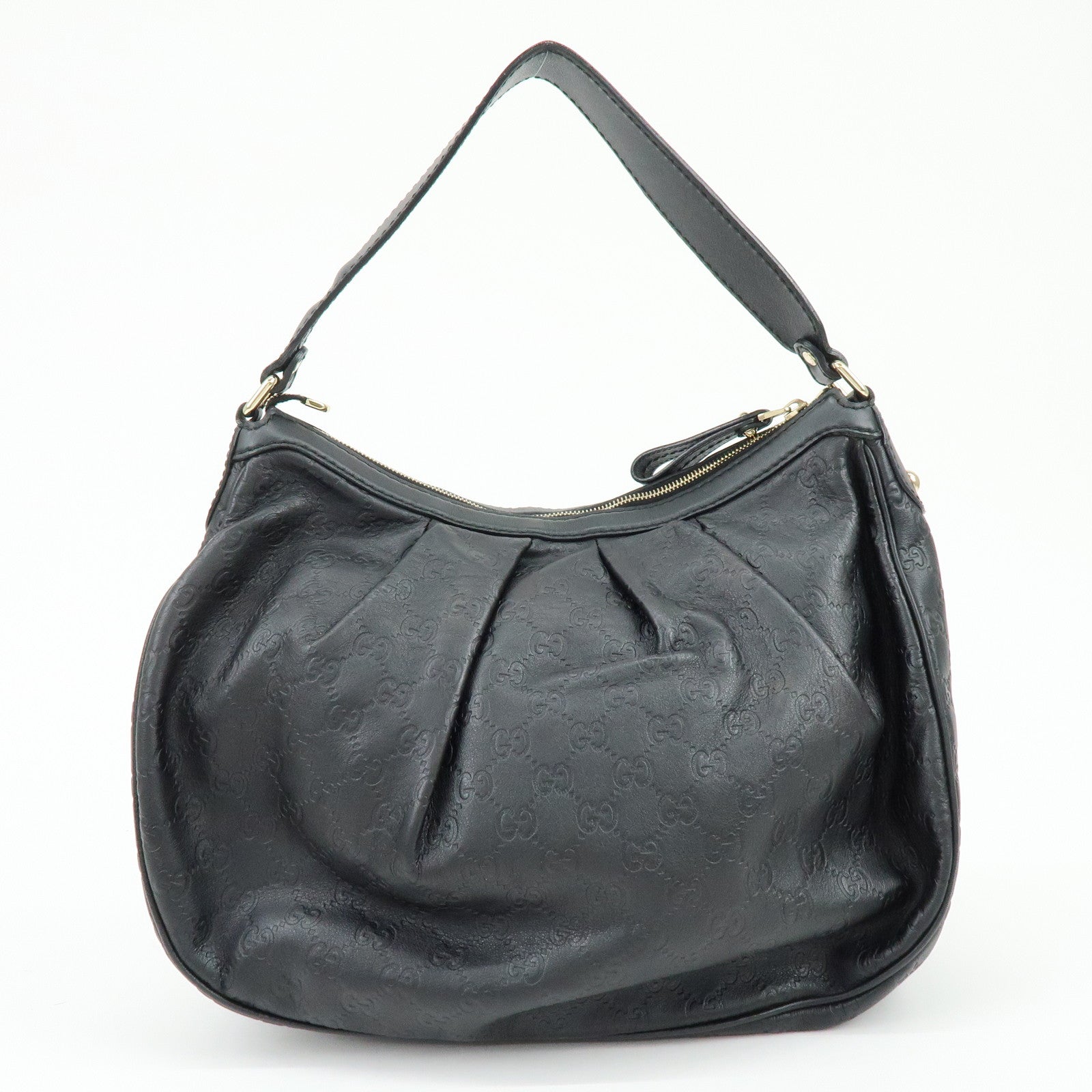 GUCCI Sukey Guccissima Leather Shoulder Bag Hand Bag Black 232955