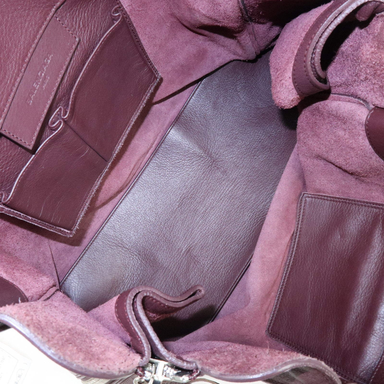BALENCIAGA The Paper Leather Tote Bag Shoulder Bag Bordeaux 357331