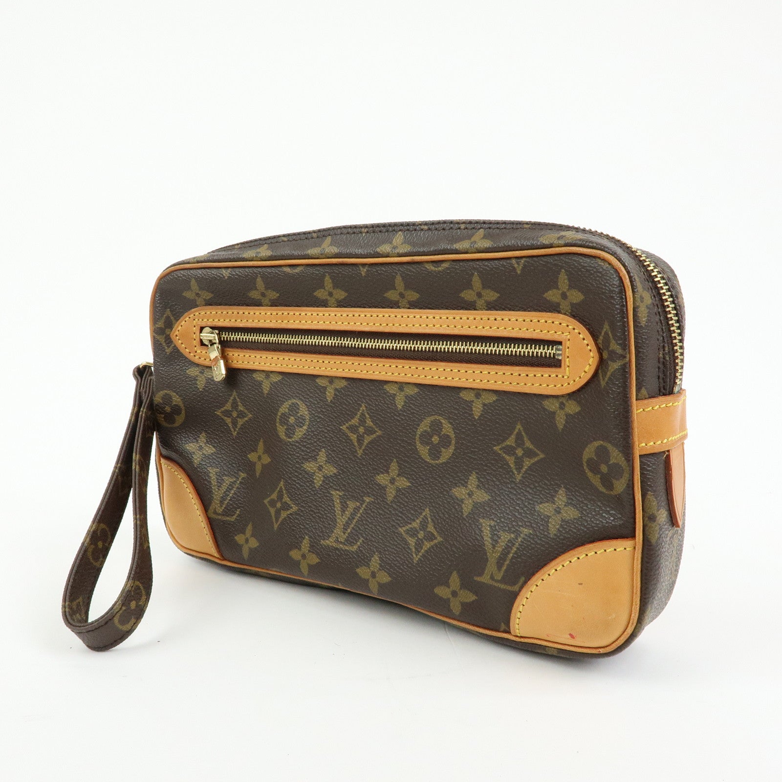 Louis Vuitton Monogram Marly Dragonne GM Clutch Bag Brown M51825