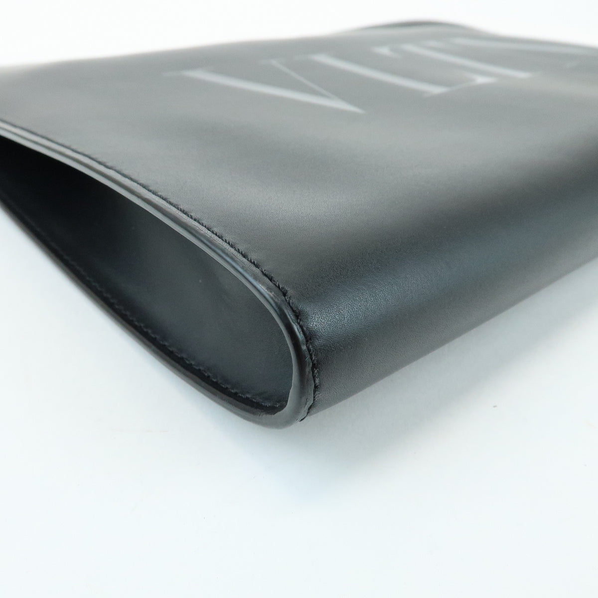 VALENTINO GARAVANI Leather Clutch Bag Flat Pouch Black