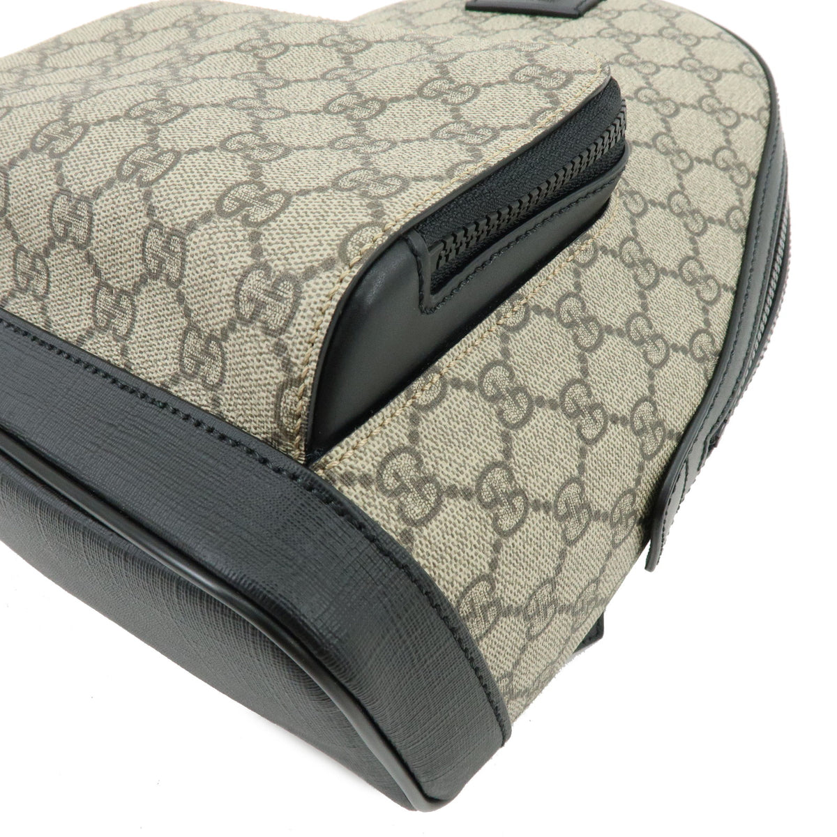 GUCCI GG Supreme Leather Back Pack  Ruck Sack Beige Black 779869