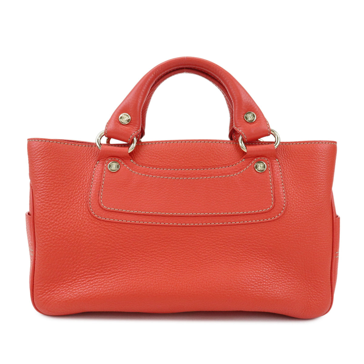 CELINE Boogie Bag Leather Hand Bag Tote Bag Red
