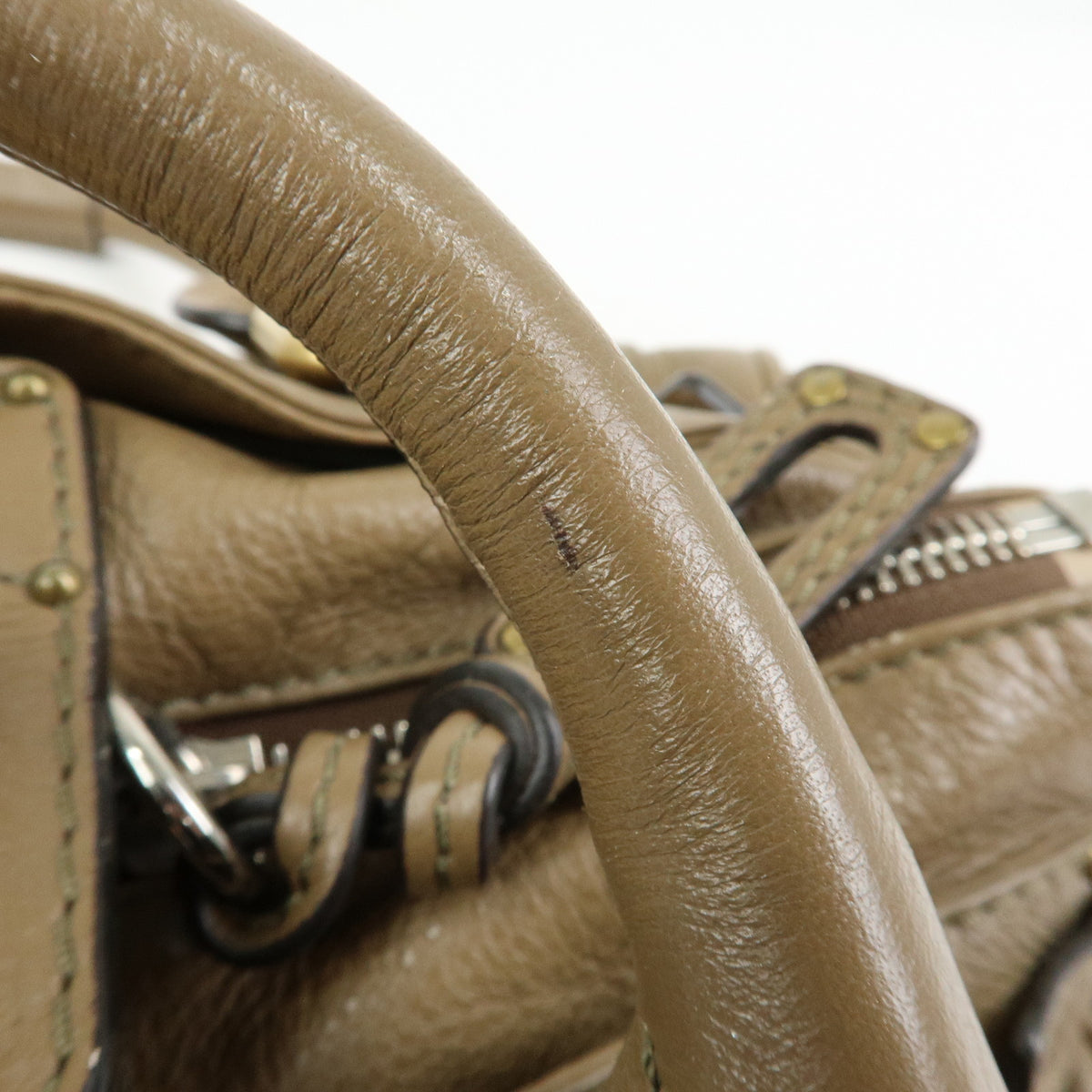 Chloe Paddington Leather Hand Bag Boston Bag Brown