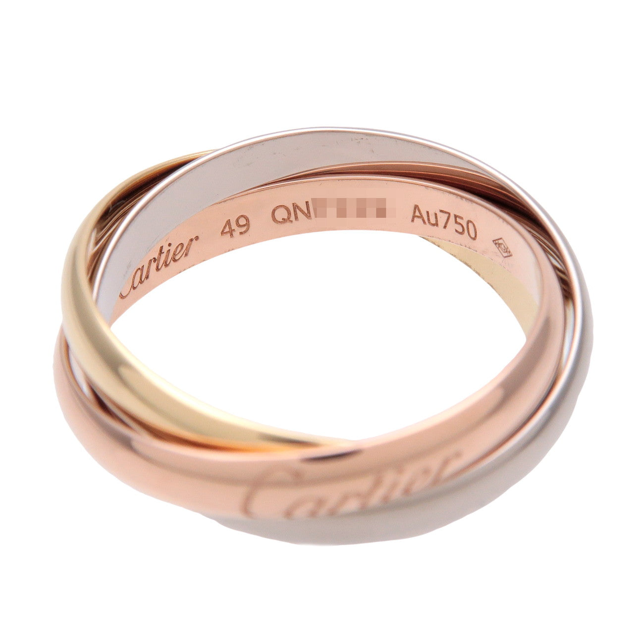 Cartier Trinity Ring SM K18 750YG/WG/PG #49 US5 EU49 HK10.5