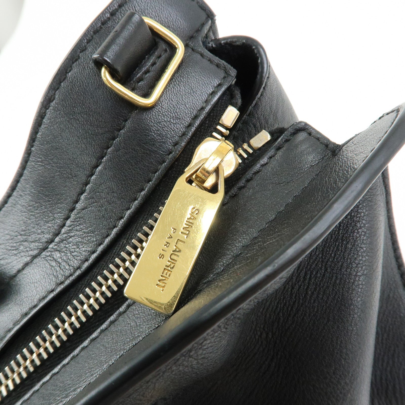 SAINT LAURENT PARIS Petit Cabas Y Line Leather 2WayBag Black 311210