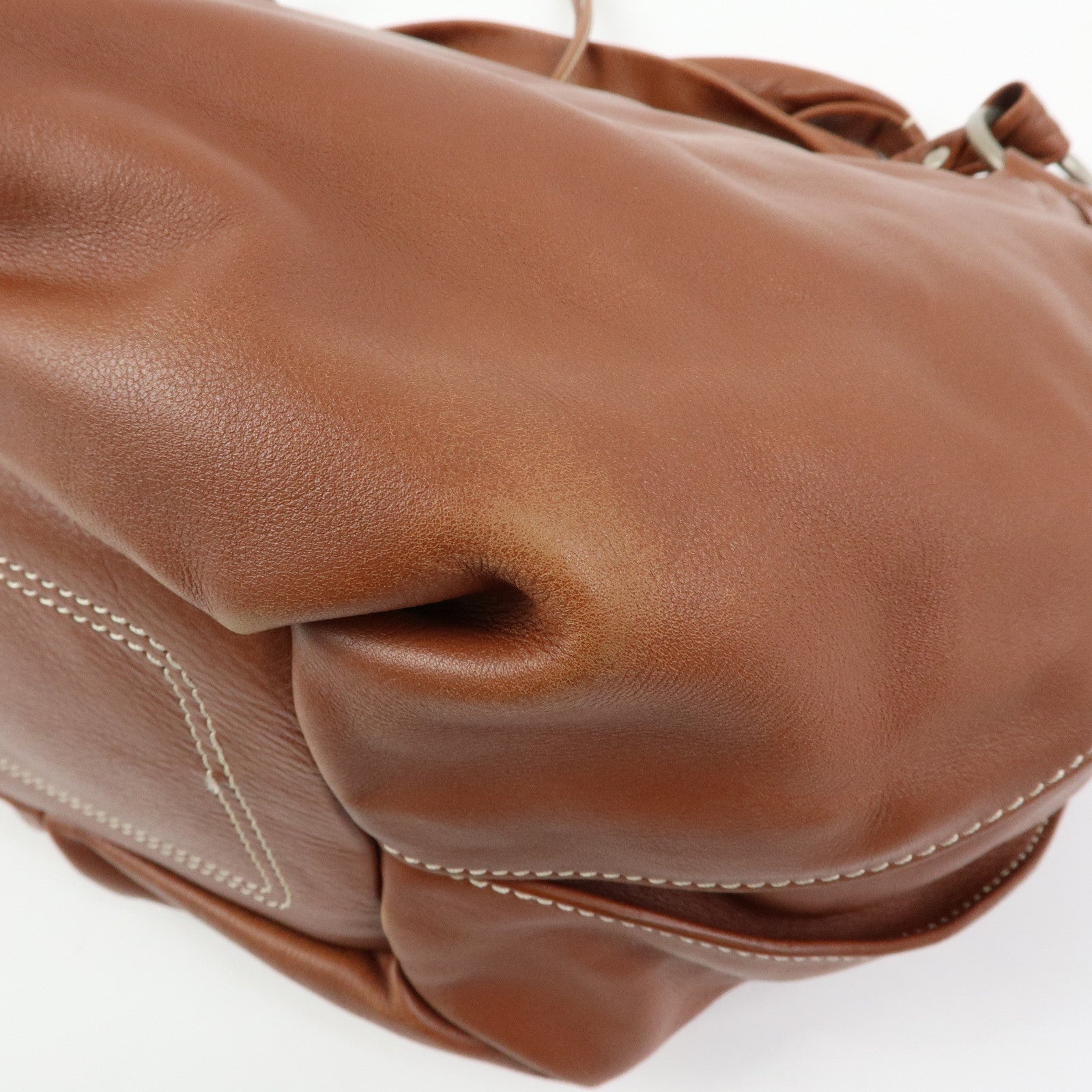 CELINE Bittersweet Leather Shoulder Bag Hand Bag Brown