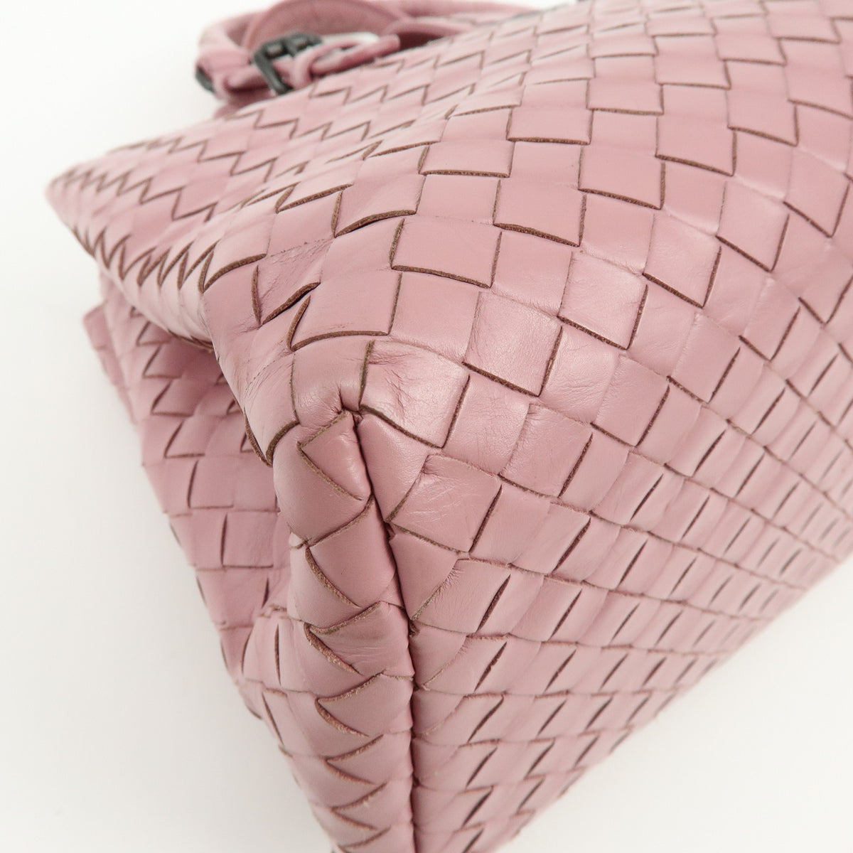 BOTTEGA VENETA Intrecciato Rome Leather 2Way Shoulder Bag Hand Bag Pink