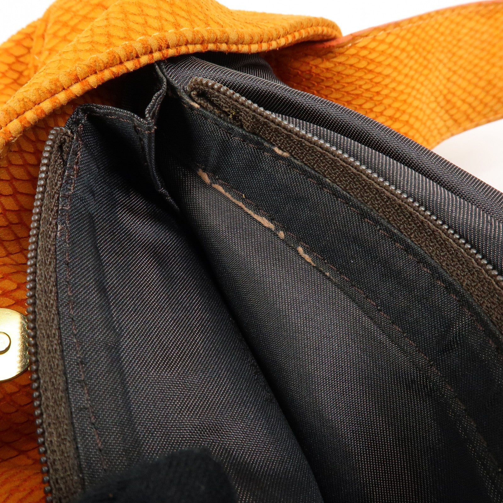 LOEWE Logo Suede Shoulder Bag Tote Bag Hand Bag Orange