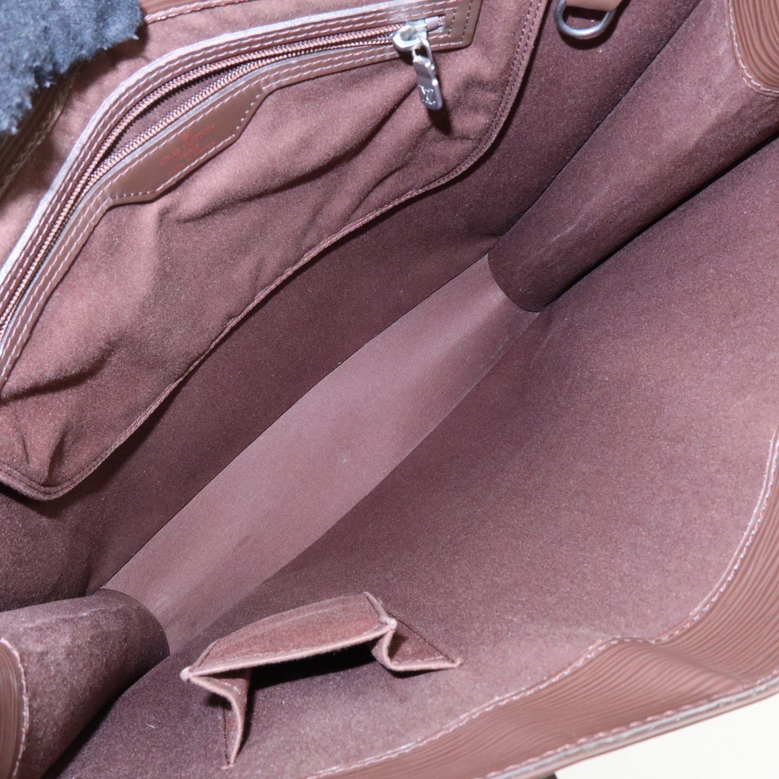 Louis Vuitton Epi Sac Plat Leather Hand Bag Tote Bag Mocha M59082