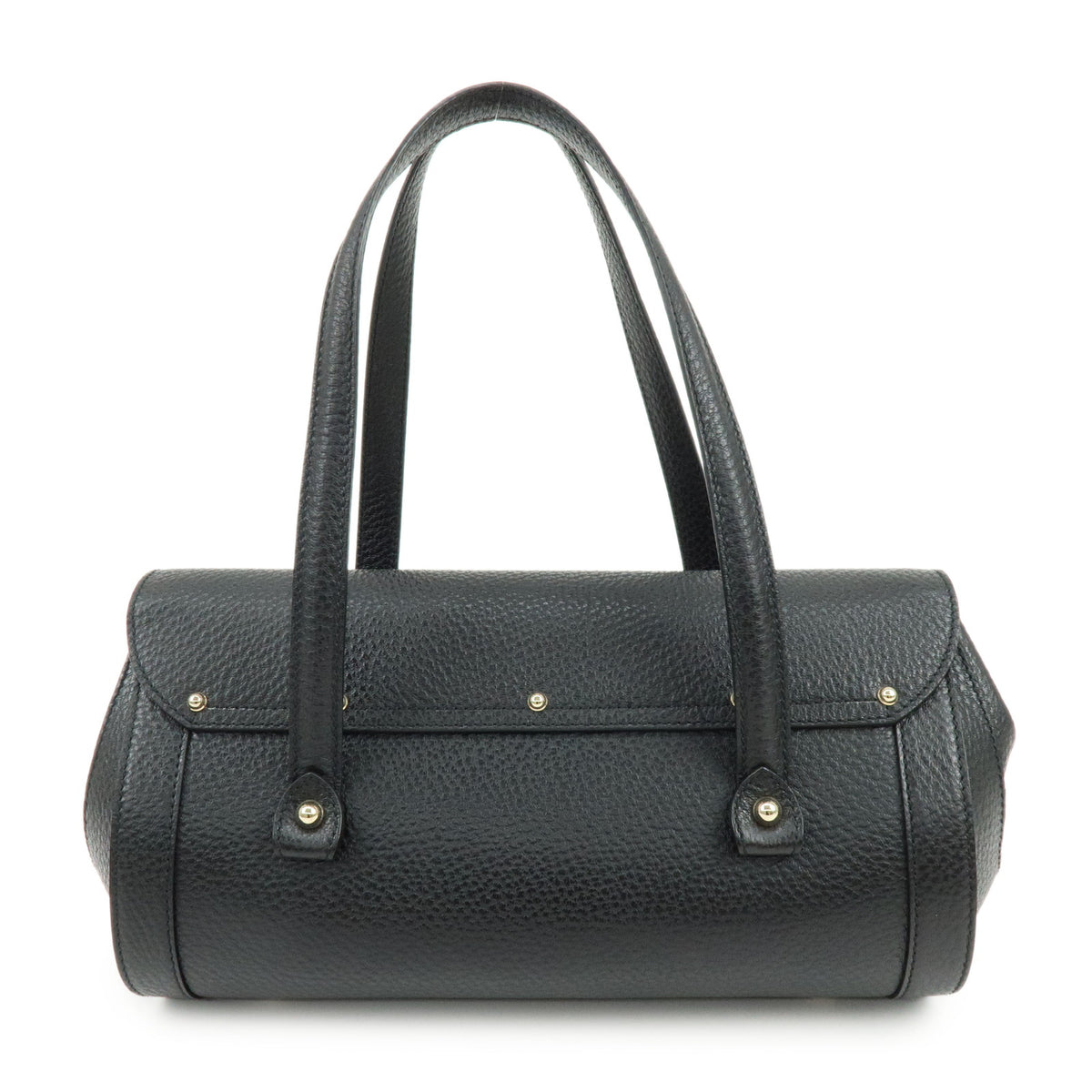 GUCCI Bamboo Leather Hand Bag Shoulder Bag Black 111713
