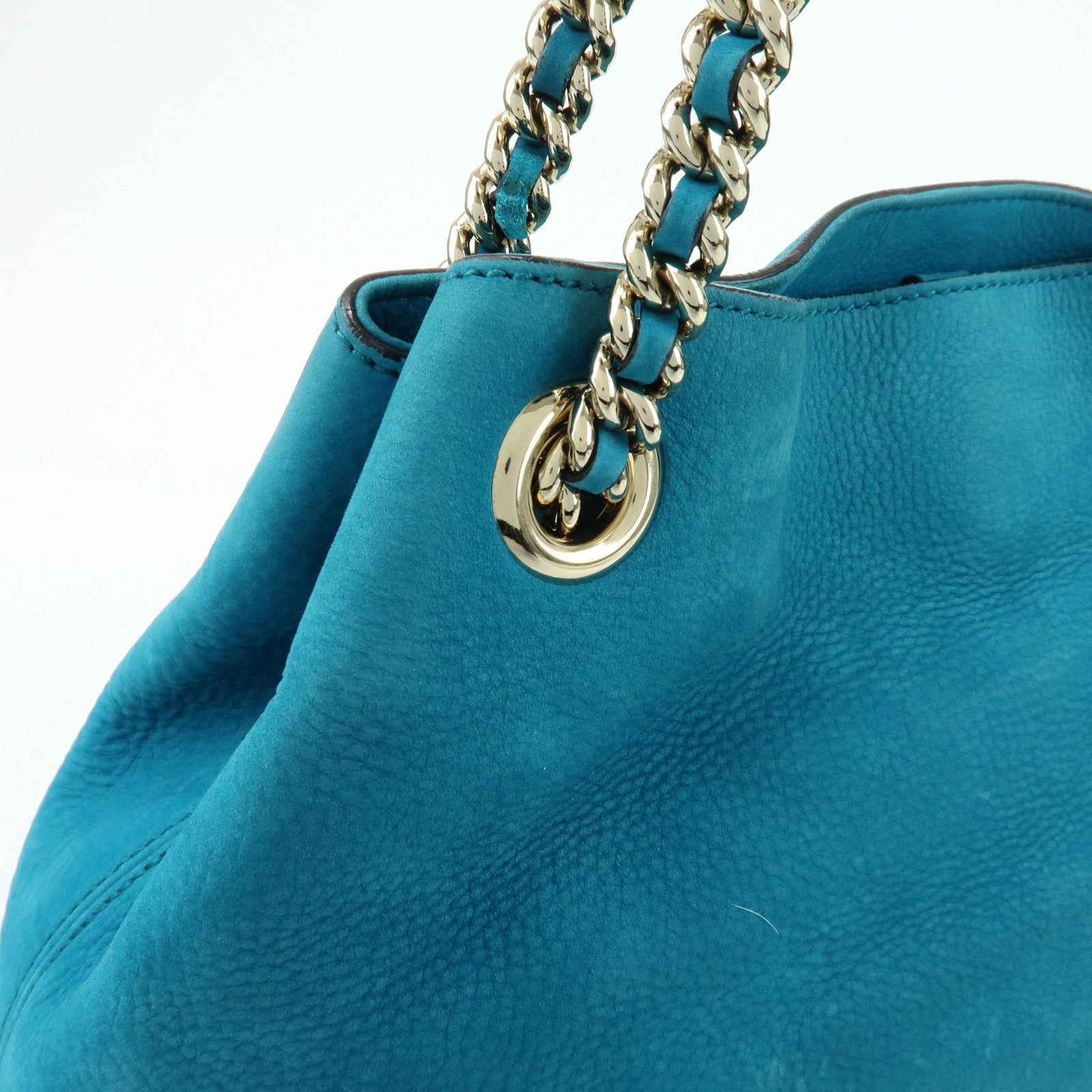 GUCCI SOHO Interlocking G Chain Shoulder Bag Blue 308982