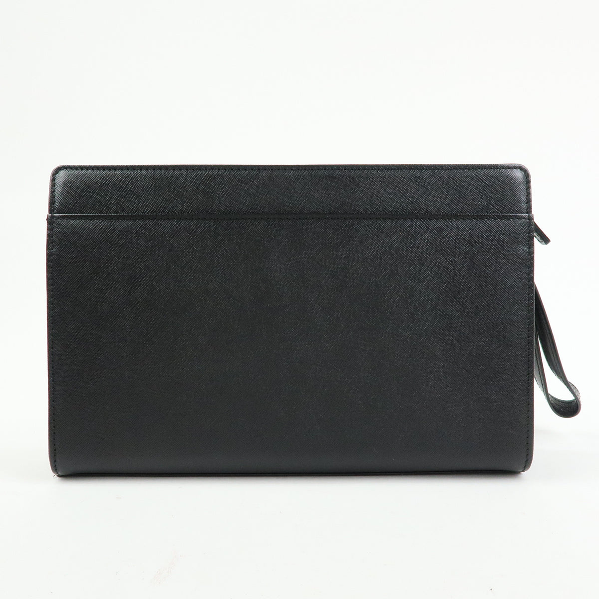 BURBERRY Saffiano Leather Clutch Bag Black