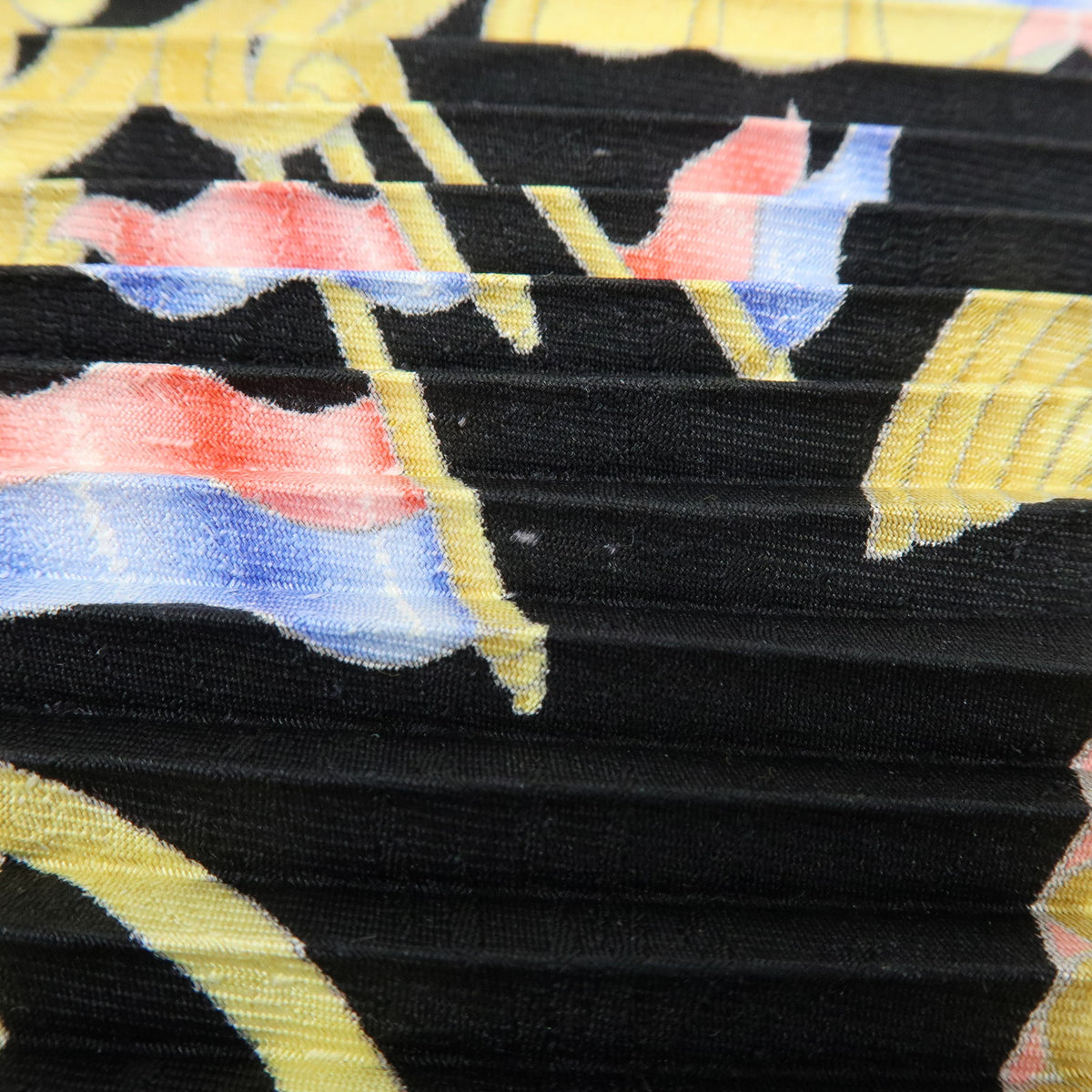 HERMES Pleated Carre 90 Silk 100% Luna Park Black Multicolor