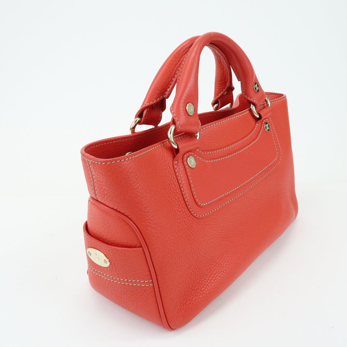 CELINE Boogie Bag Leather Hand Bag Tote Bag Red