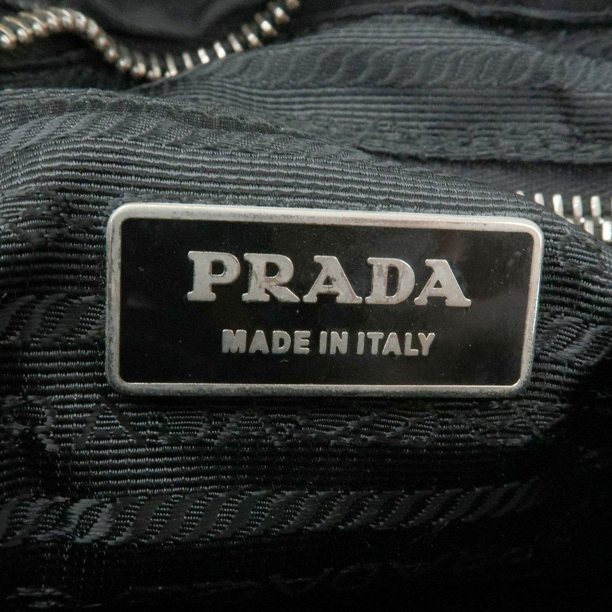 PRADA Tessuto Gathered Nylon Leather Shoulder Bag Hand Bag Black BN1704
