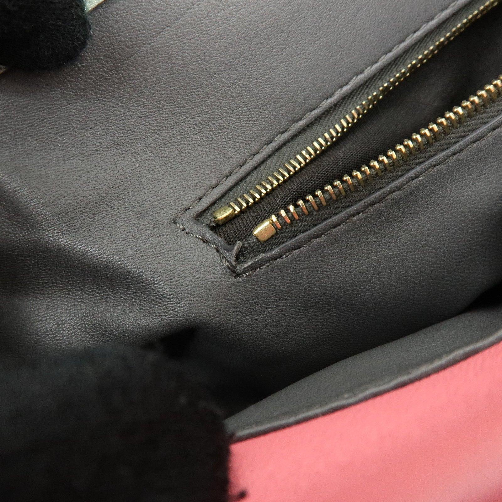 FENDI Peekaboo Mini Leather 2Way Shoulder Bag Hand Bag Pink 8BN244
