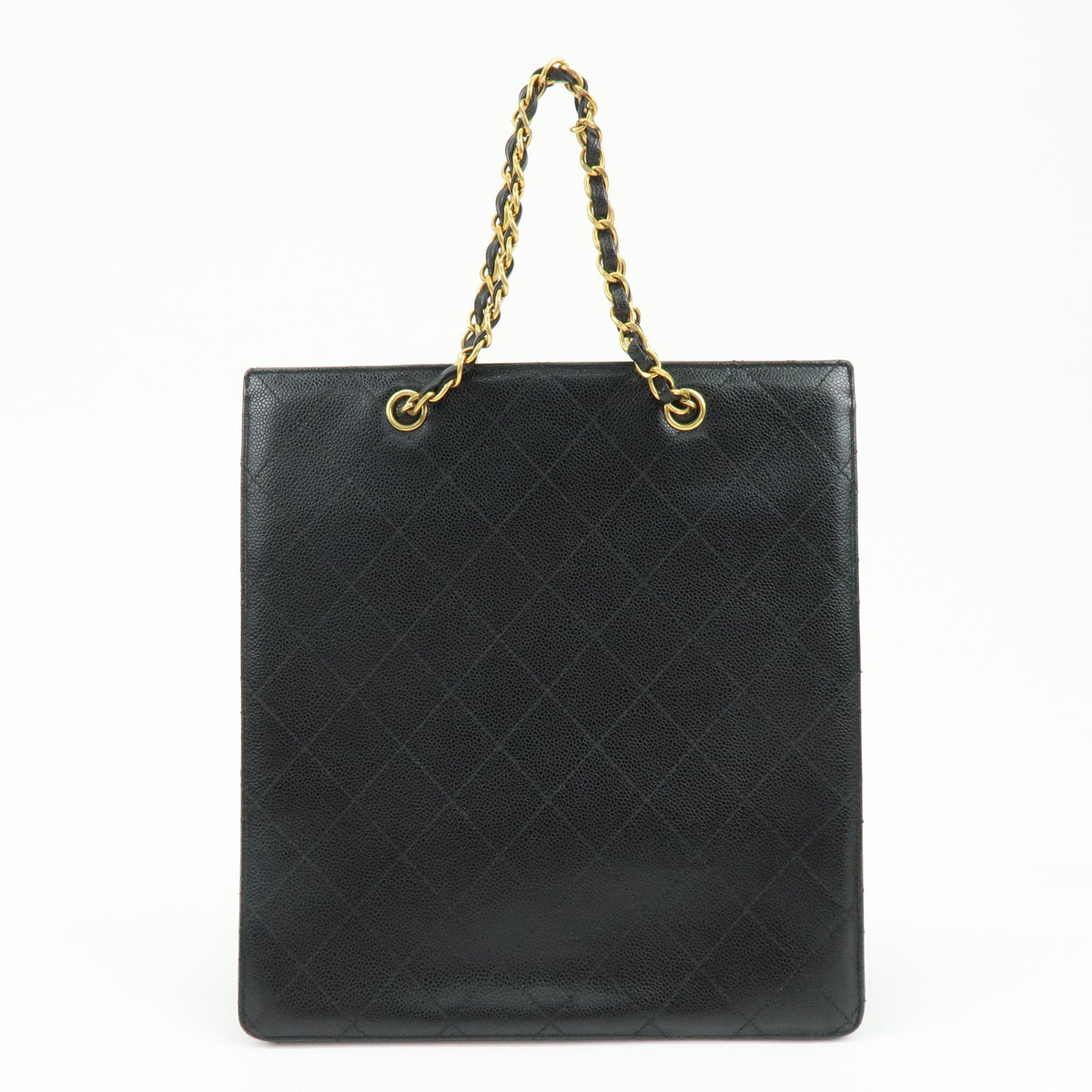 CHANEL Matelasse Caviarskin Chain Shoulder Bag Hand Bag Black A08907