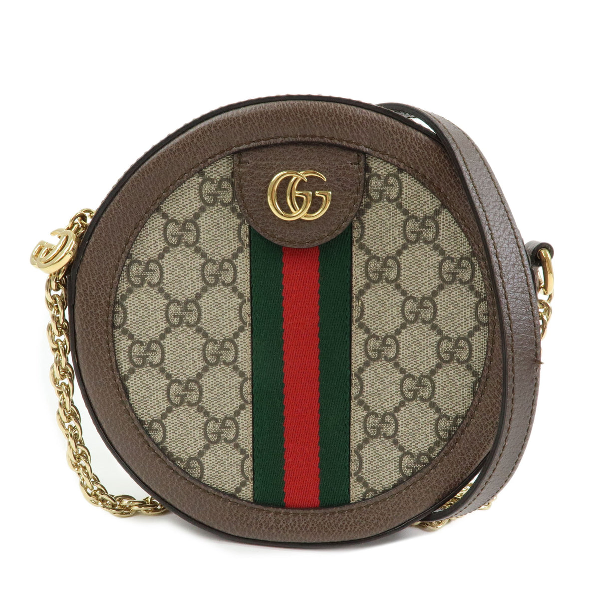 GUCCI Ophidia Sherry Double G Round Mini Chain Shoulder Bag 550618