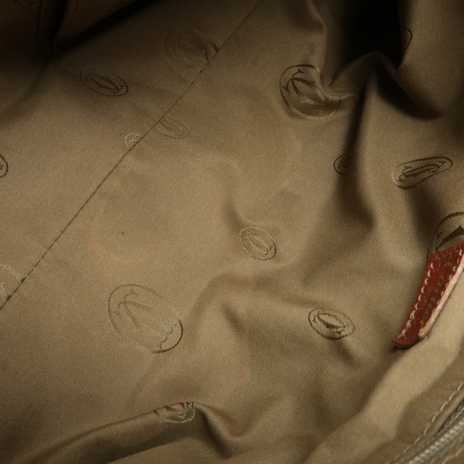 Cartier Marcello de Cartier Leather Hand Bag Tote Bag Brown