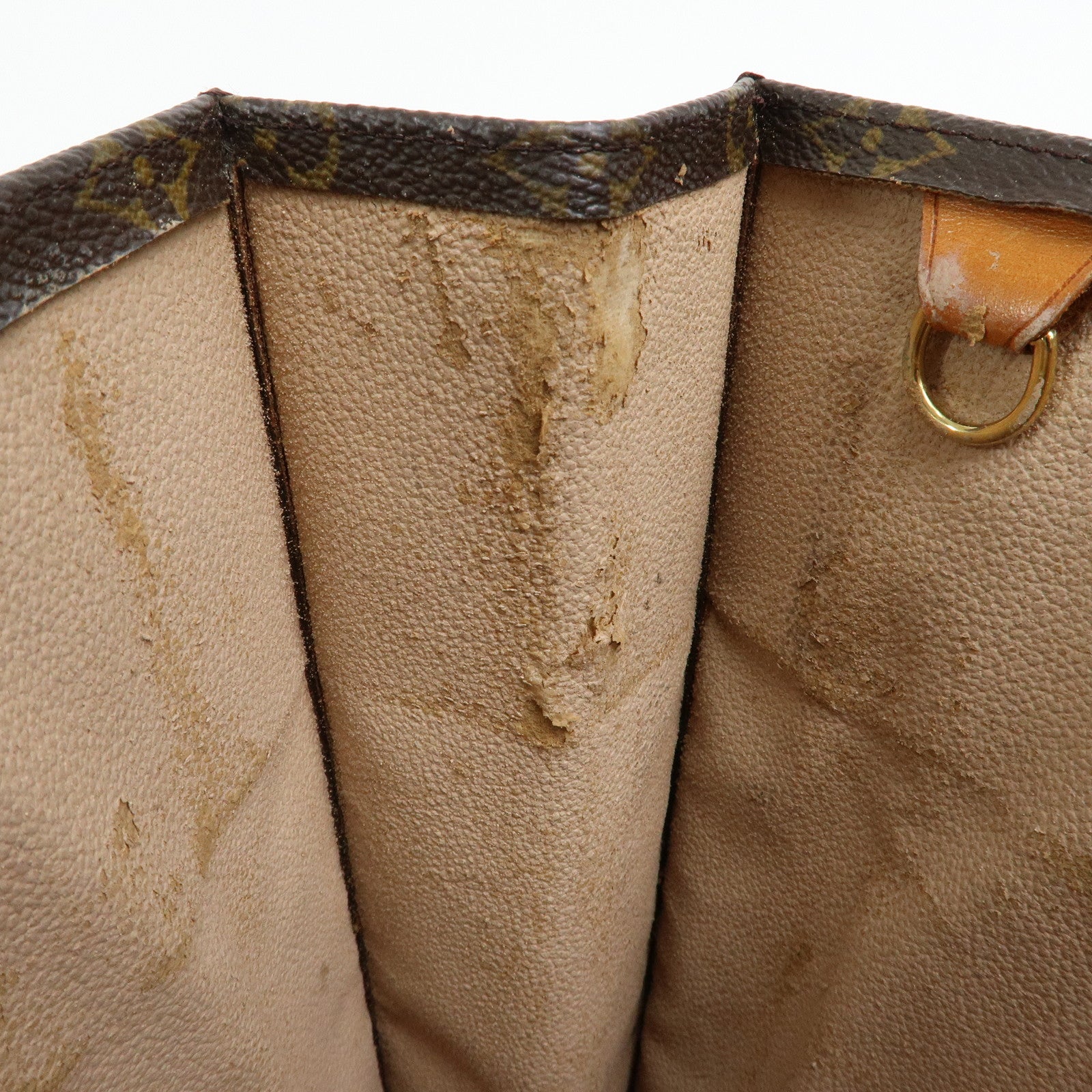Louis Vuitton Monogram Sac Plat Tote Bag Hand Bag Brown M51140