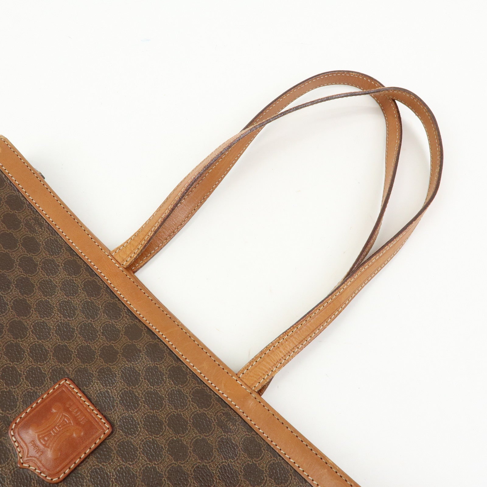 CELINE Macadam PVC Leather Tote Bag Shoulder Bag Brown