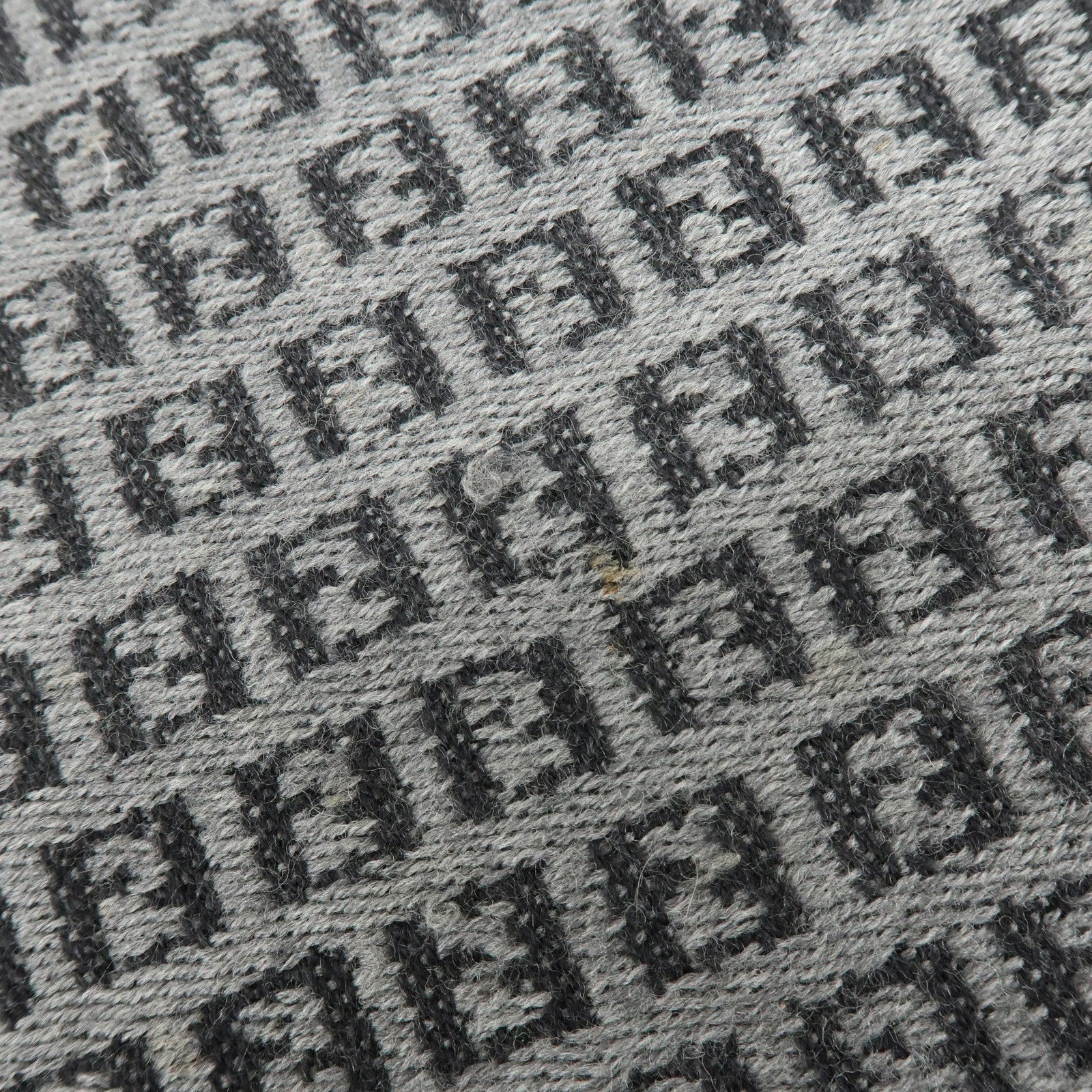 FENDI Set of 2 Zucca Zucchino Wool 100% Scarf Stole Black Gray