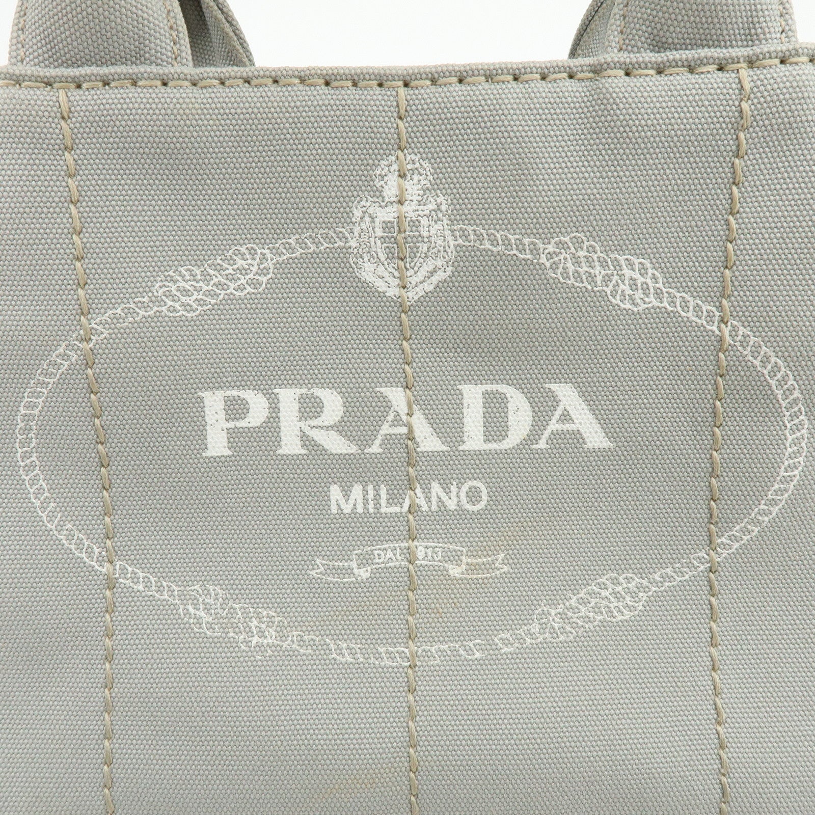 PRADA Canapa Mini Canvas 2Way Bag Hand Bag Shoulder Bag Gray 1BG439
