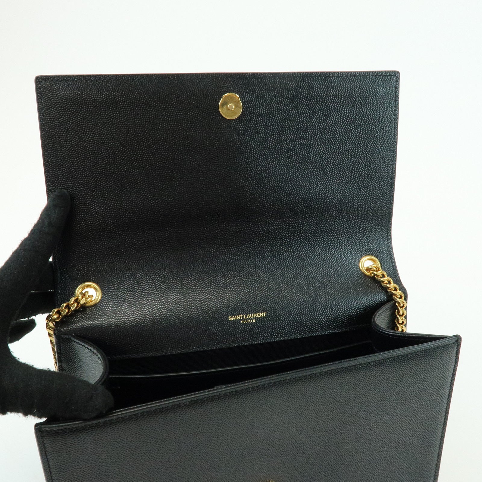 SAINT LAURENT PARIS Casandra Kate Leather Chain Shoulder Bag 364021