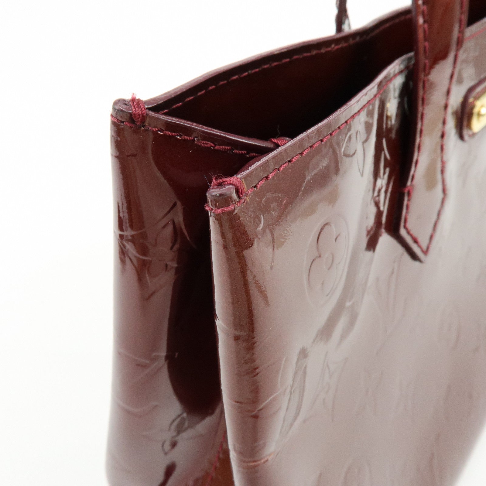 Louis Vuitton Monogram Vernis Wilshire PM Tote Bag Rouge M91644