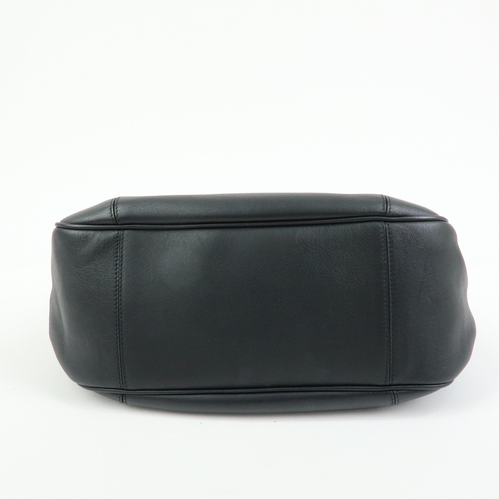 Ferragamo Gancini Leather Hand Bag Shoulder Bag Black 21 F077