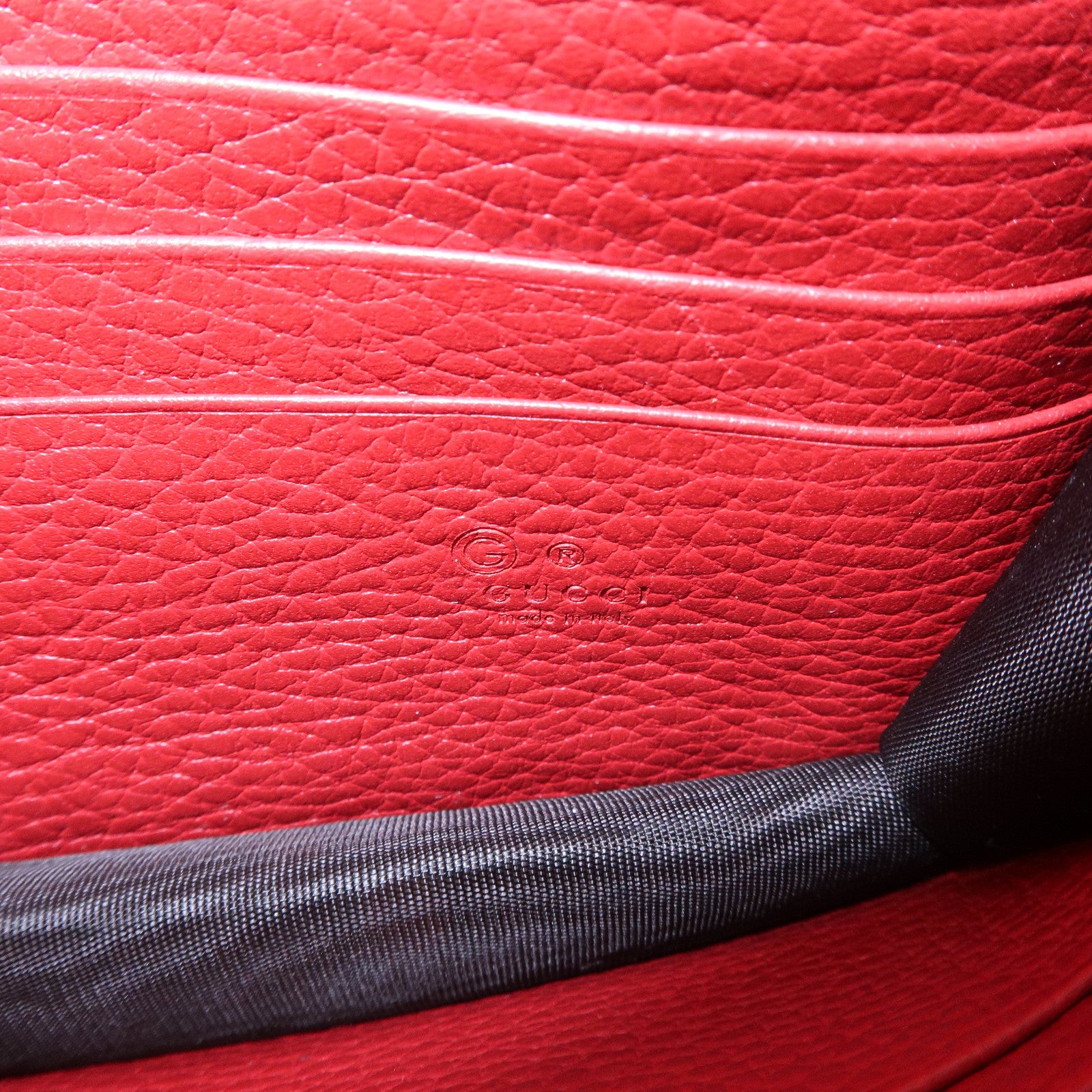 GUCCI Interlocking G Leather Chain Wallet Shoulder Bag Red 510314