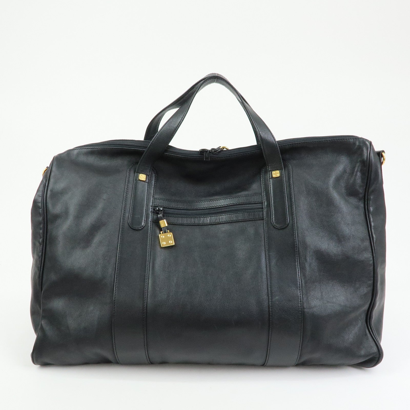 LOEWE Anagram Calf Leather 2Way Bag Boston Bag Travel Bag Black