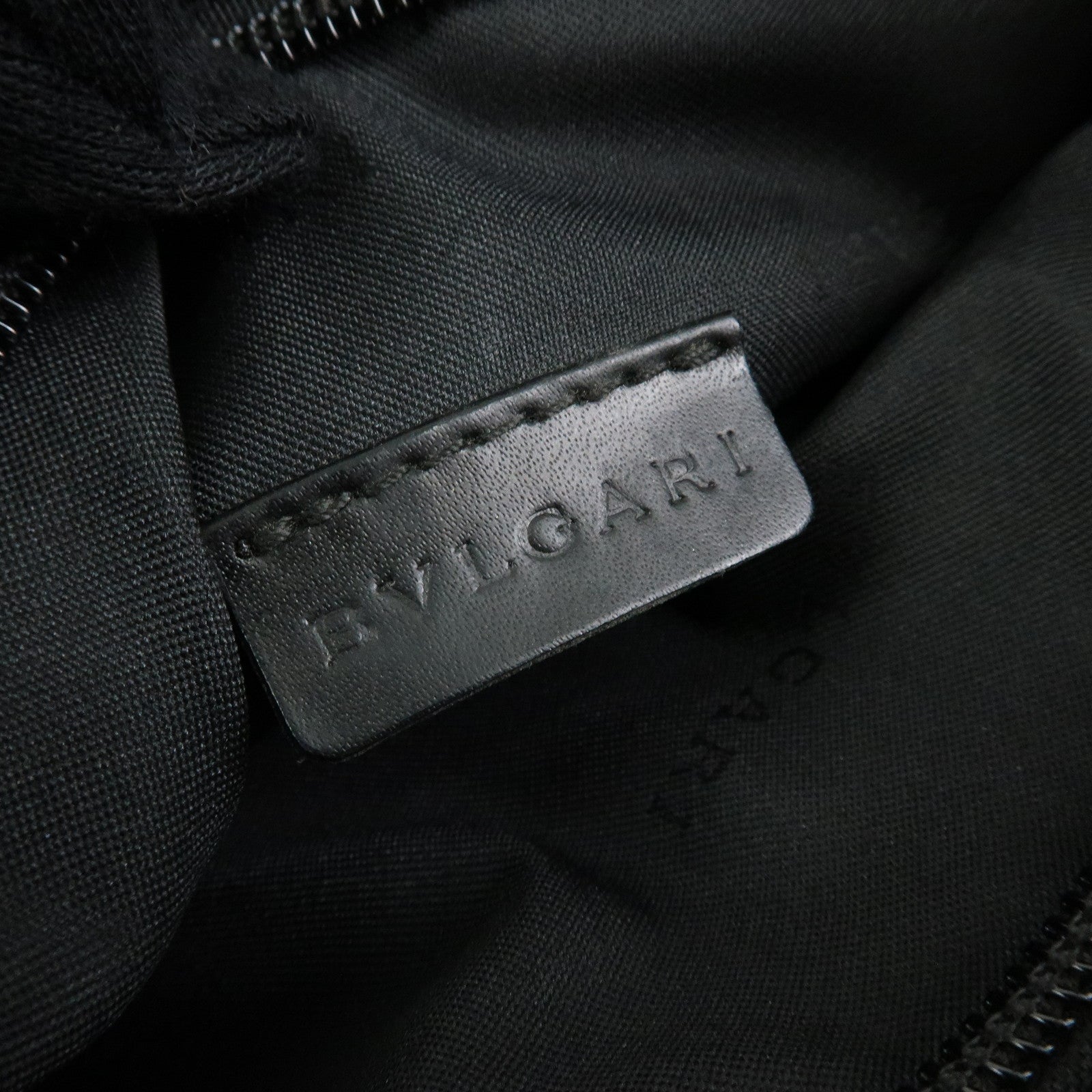 BVLGARI Logo Mania Canvas Leather Shoulder Bag Crossbody Bag Black