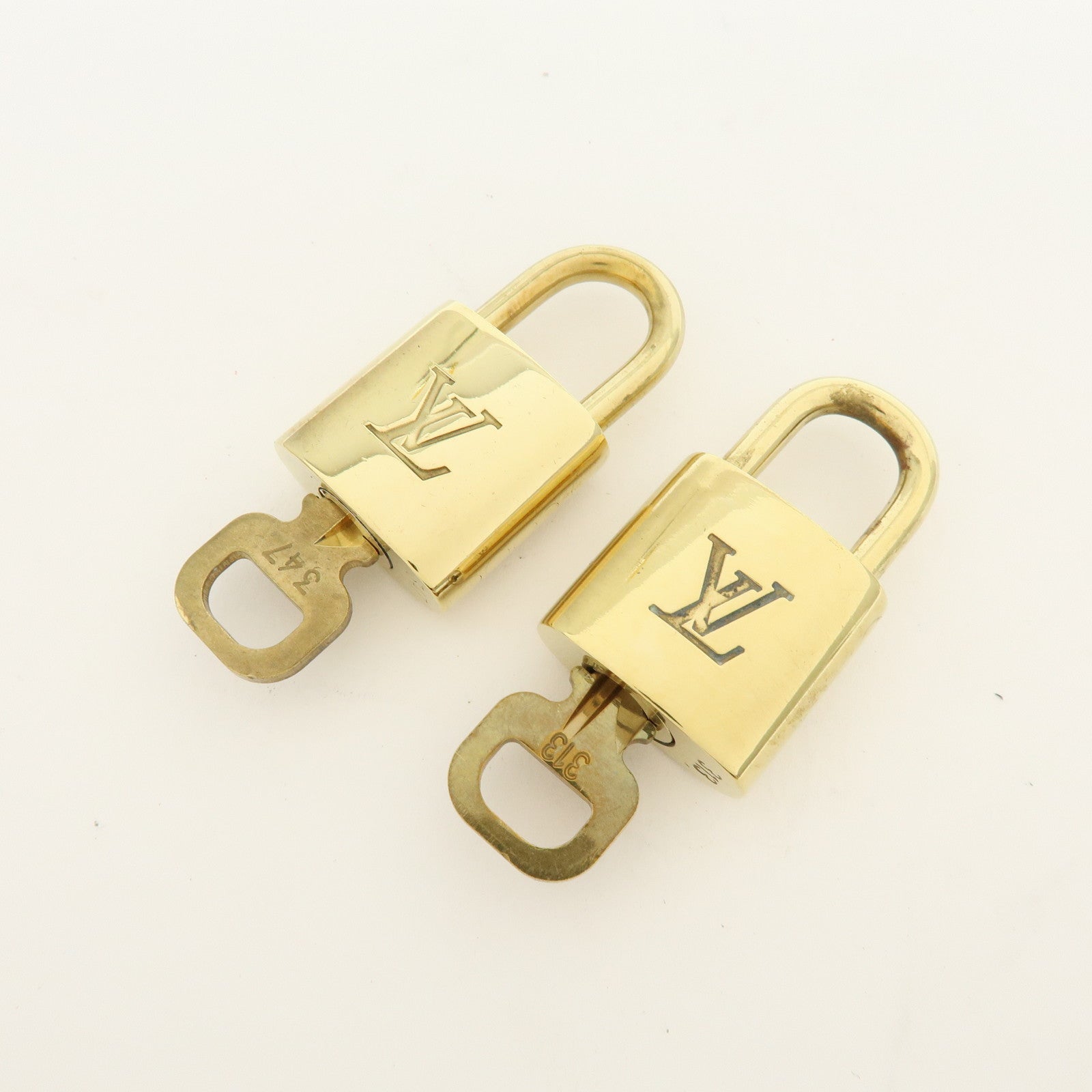 Louis Vuitton Lot of 10 Metal Lock & Key Cadena Key Lock Gold