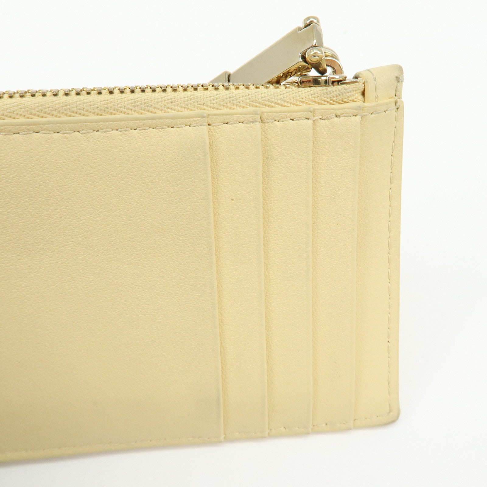 Christian Dior Lady Dior Cannage Cosmos Lambskin Card Case Yellow