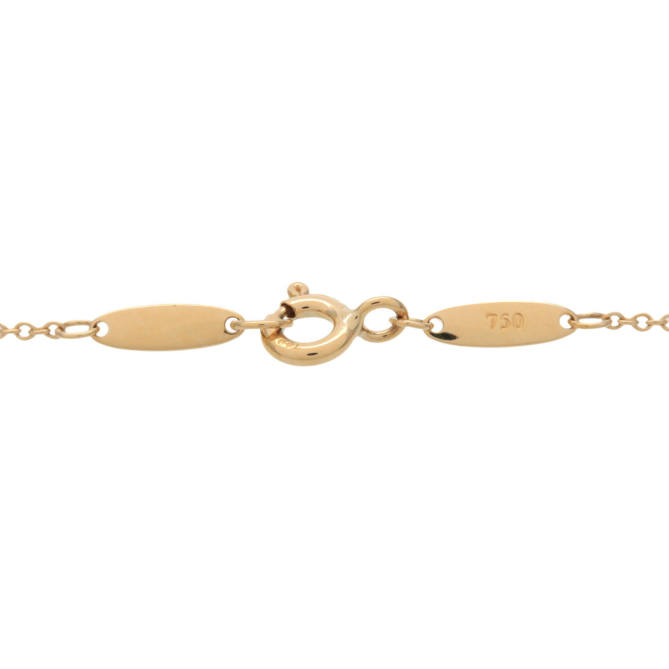 Tiffany & Co By The Yard 1P Diamond Necklace K18 750YG Yellow Gold