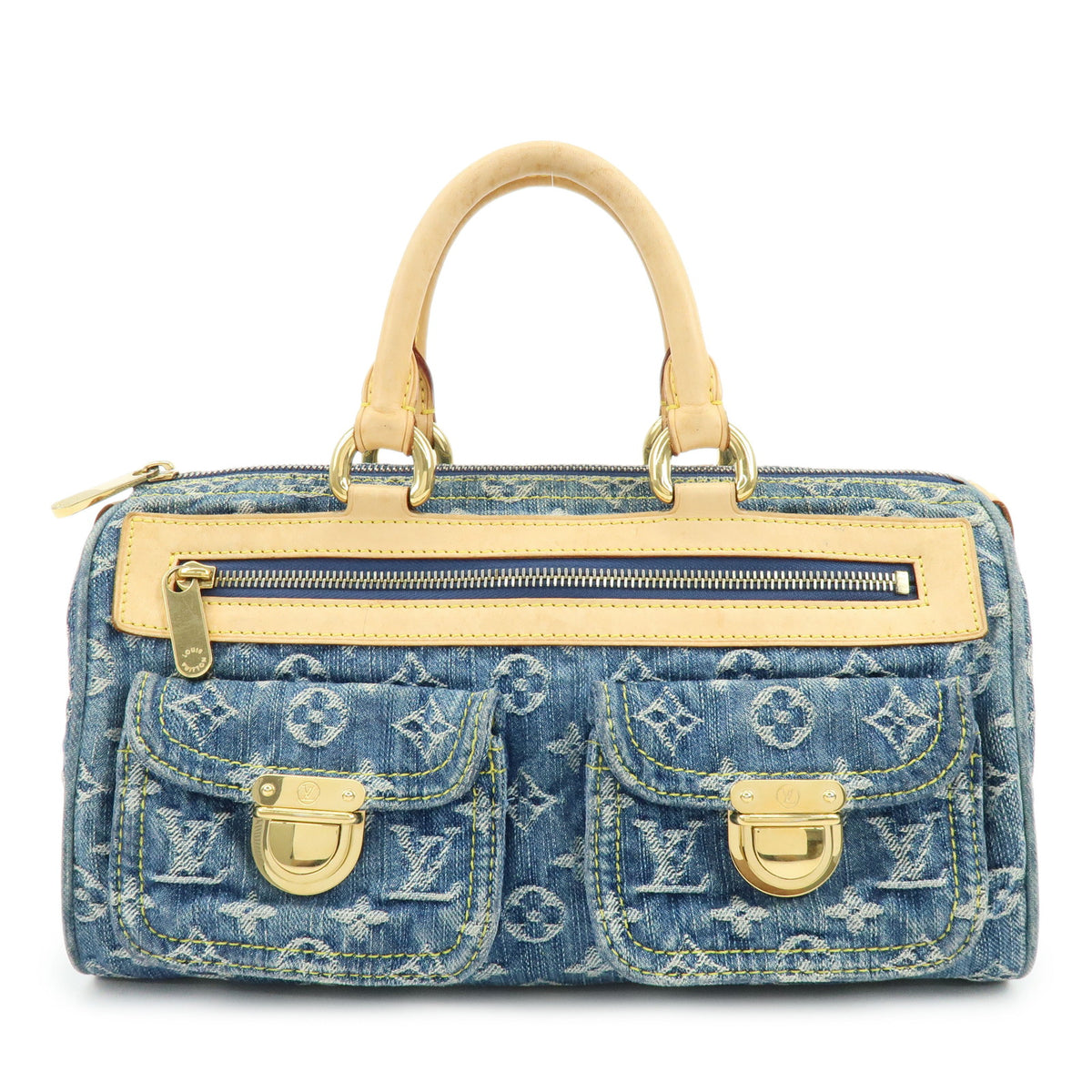 Louis Vuitton Monogram Denim Neo Speedy Boston Bag Blue M95019