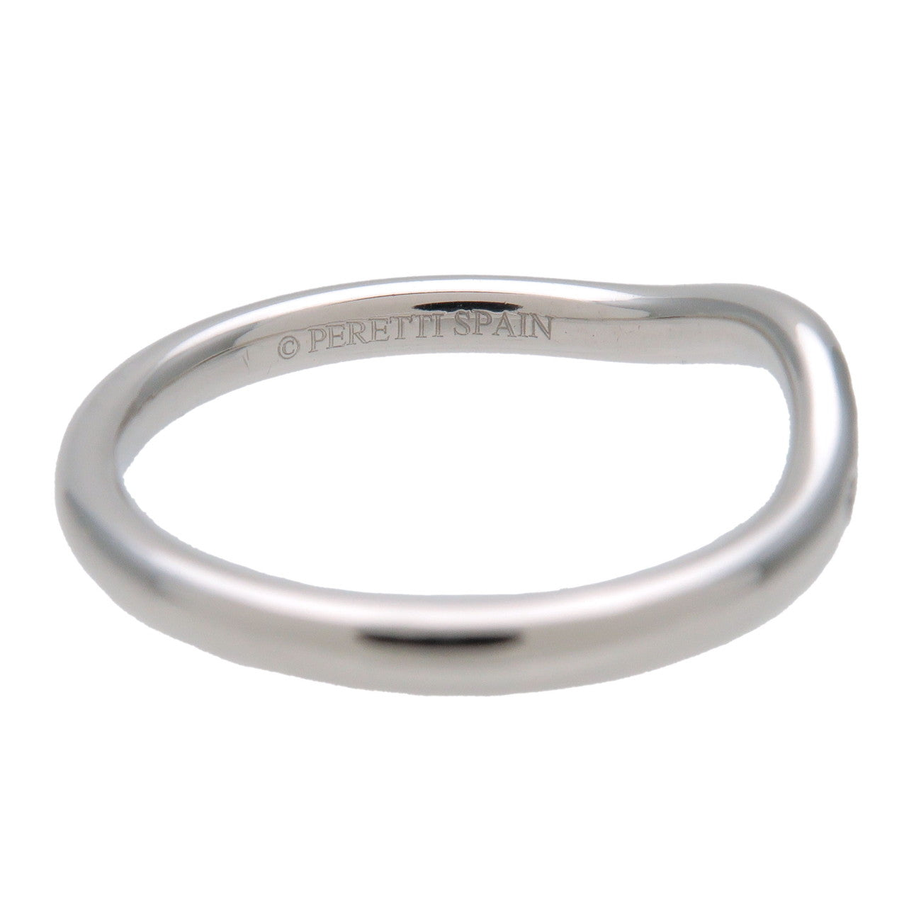 Tiffany & Co Curved Band 9P Diamond Ring PT950 Platinum US4 EU47 HK8.5